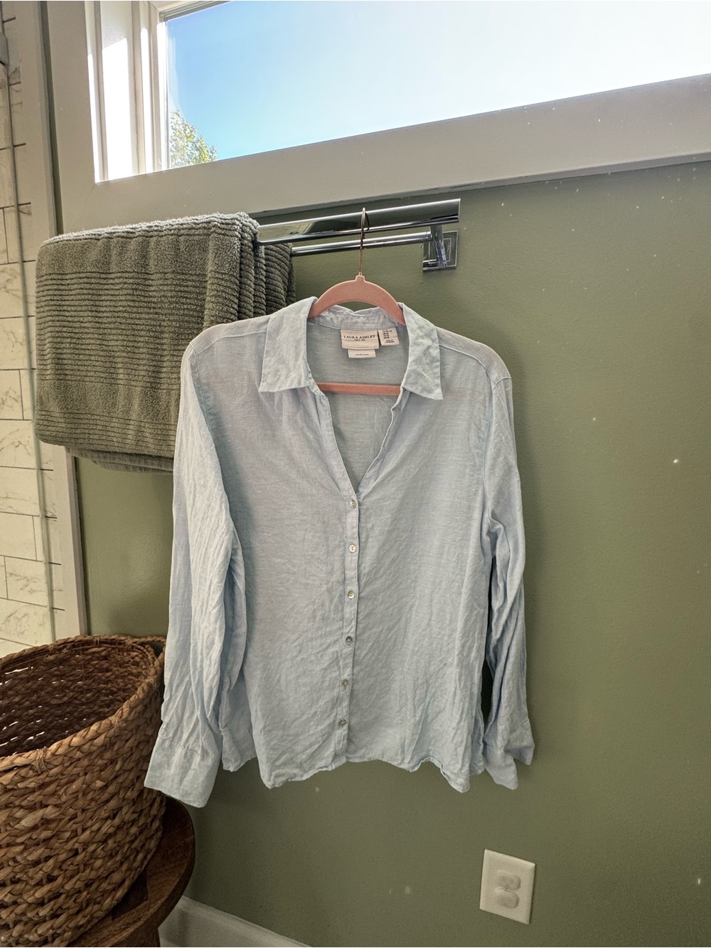 Laura Ashley Pale Blue Women's Button-Down Shirt